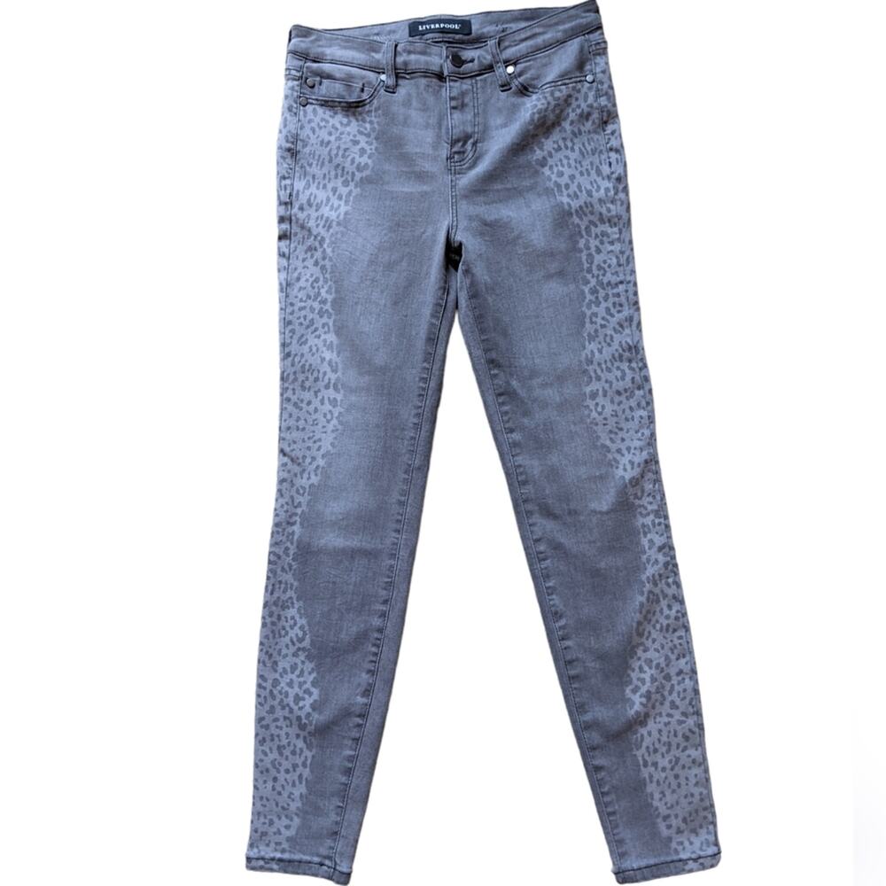 Liverpool The Ankle Skinny Grey Leopard Jeans Size 4